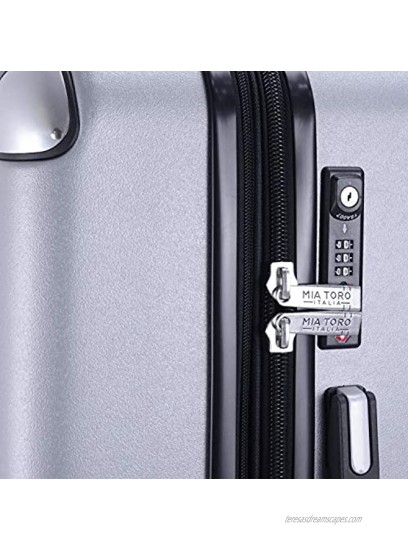 Mia Toro Italy Accadia Hardside 26 Inch Spinner Luggage Titanium One Size