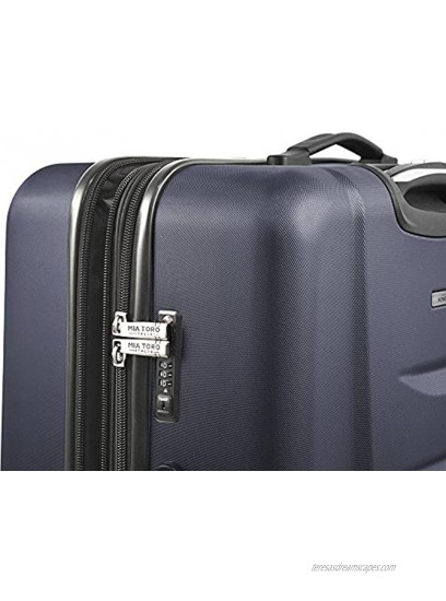 Mia Toro Italy Tasca Moderna Hardside 24 Inch Spinner Luggage Silver 24