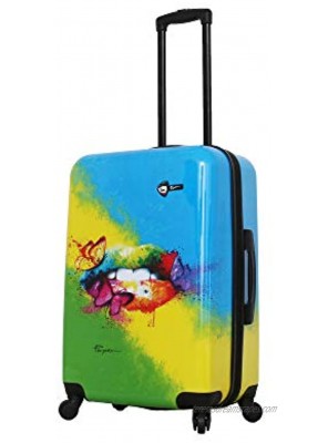 Mia Toro Prado-pop Lips 24 Inch Spinner Luggage Multi-Colored One Size
