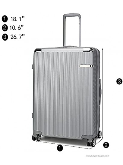 MKF Luggage collection – designed with a Polycarbonate Aluminum corner armor Fashion Travel Spinner Hardshell Lightweight Suitcase Rose Gold.