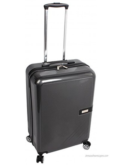 Nicole Miller New York Ria 3-Piece Set Luggage Collection Lightweight Scratch Resistant ABS + PC Hardside Suitcases- Set Includes 20 Inch Carry on 24 Inch and 28 Inch Checked Bags Charcoal