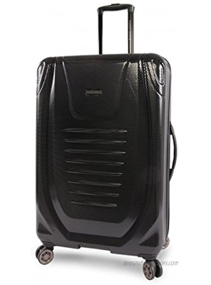 Perry Ellis Bauer 29" Hardside Checked Spinner Luggage Black One Size