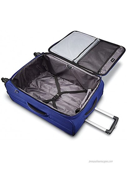 Samsonite Advena Softside Expandable Luggage with Spinner Wheels Cobalt Blue Checked-Large 29-Inch