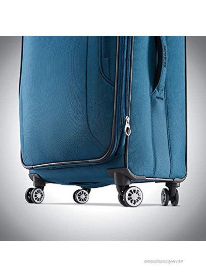 Samsonite Ascella X Softside Expandable Luggage with Spinner Wheels Teal Checked-Medium 25-Inch