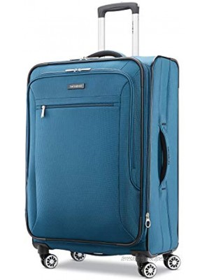Samsonite Ascella X Softside Expandable Luggage with Spinner Wheels Teal Checked-Medium 25-Inch