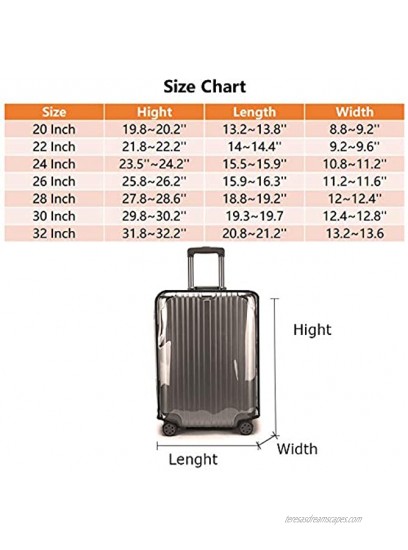 Swiky Luggage Cover 28 Inch Suitcase Cover Rolling Luggage Cover Protector Clear PVC Suitcase Cover for Carry on Luggage