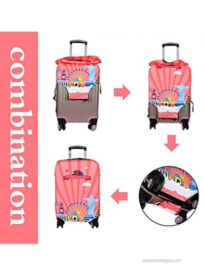 Travel Luggage Cover Anti-scratch Baggage Suitcase Protector Cover Fits 18-32 Inch 3D Colorful PatternEnchanted Coast