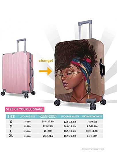 Travel Suitcase Protector African American Woman Elastic Protective Washable Luggage Cover With Concealed Zipper Suitable For XL