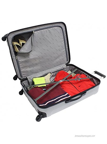 Traveler's Choice Rome Hardside Lightweight Upright Luggage Gray Checked-Medium 24-Inch