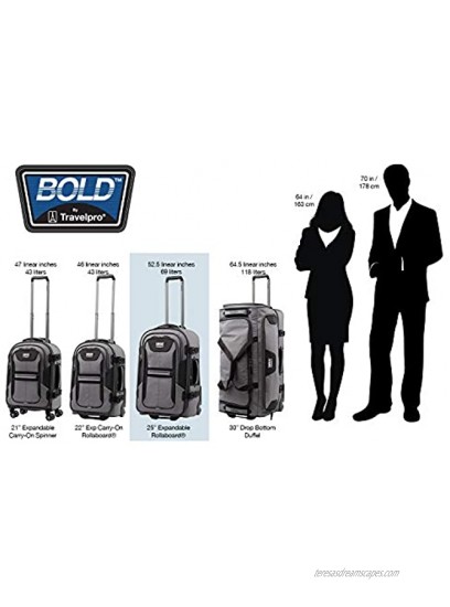 Travelpro Bold Softside Expandable Rollaboard Upright Luggage Blue Black Checked-Medium 25-Inch