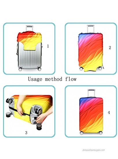 YEKEYI Travel Suitcase Protector Zipper Suitcase Cover Washable Print Luggage Cover 18-32 Inch