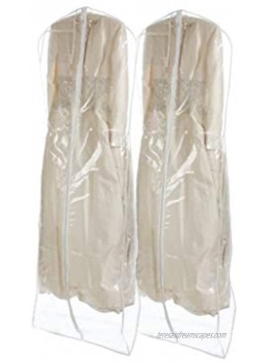 Bags for Less Bridal Wedding Gown Dress Garment Bag Clear 2 Pack