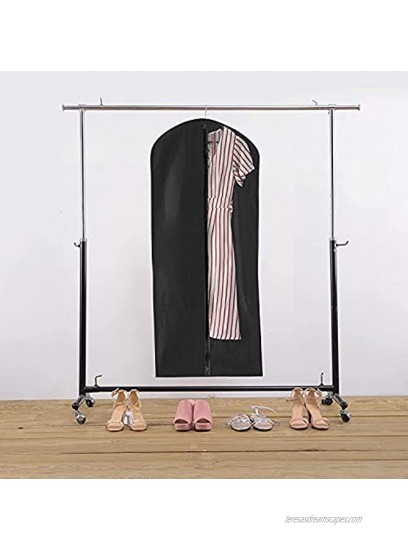 Black Garment Bag 55 Inch Suit Dress Cover for with with a Transparent Clear Panel for Easy Viewing