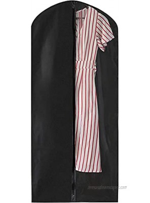 Black Garment Bag 55 Inch Suit Dress Cover for with with a Transparent Clear Panel for Easy Viewing