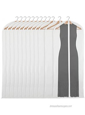 Clear Garment Bag Covers Zippered Closet Bags for Clothes 24x60 In 12 Pack