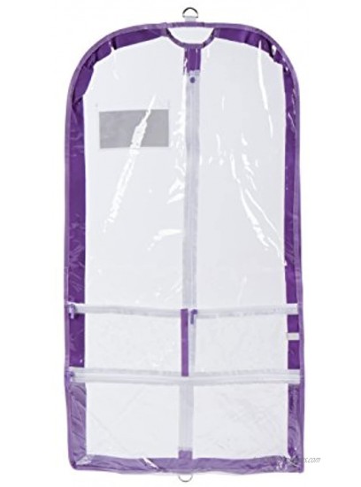 Clear Plastic Garment Bag with Pockets for Dance Competitions Danshuz Lavender
