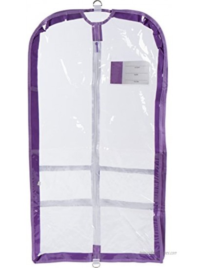 Clear Plastic Garment Bag with Pockets for Dance Competitions Danshuz Lavender