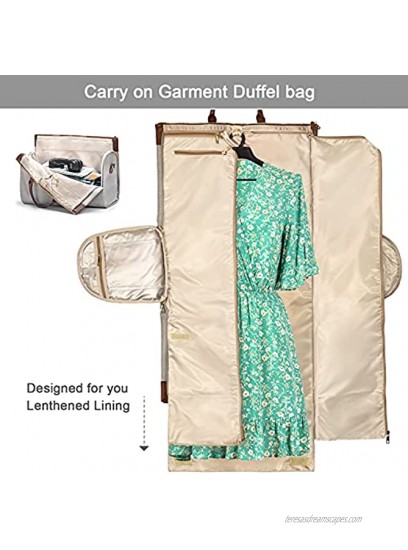 Convertible Garment Bag with Shoulder Strap Travel Weekender Overnight Carry on Garment Duffel Bag for Women with Shoes Compartment 2 in 1 Hanging Suitcase Suit Travel Bags