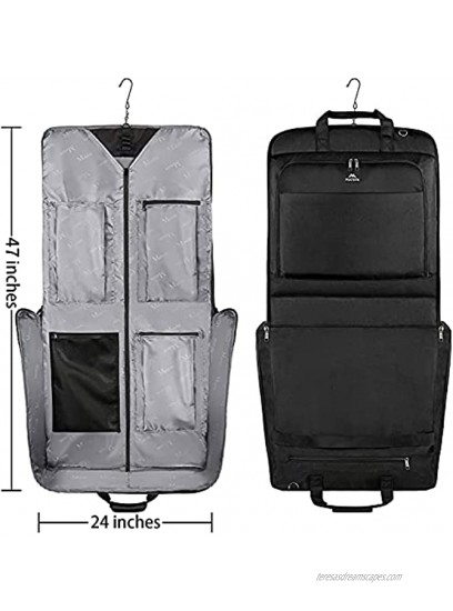 Garment Bags Large Suit Travel Bag with Pockets & Shoulder Strap MATEIN Professional Foldable Carry On Bag for Business Trip Waterproof Luggage Bags for Travel for Men Women Black