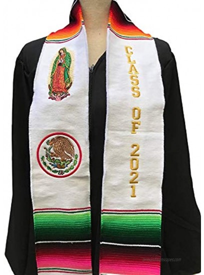 Graduation Class of 2021 Sash garment tunic accessory Mexican sarape Sash 1 pc Virgen de Guadalupe Escudo Nacional
