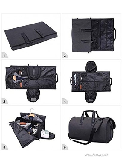 nanabee Carry-on garment bag Large duffel bag Suit travel bag Folding flight bag with shoe pouch for men and women Sports weekend gunmetal gray