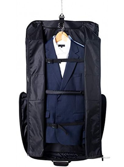 SUIT BUTLER Garment Bags for Travel by Hugh Butler | Large 40-Inch Travel Suit Bag Up To 3 Suits | Carry On Luggage Hanging Travel Garment Bag Suit Bags for Men Business Bag Suit Carrier Black