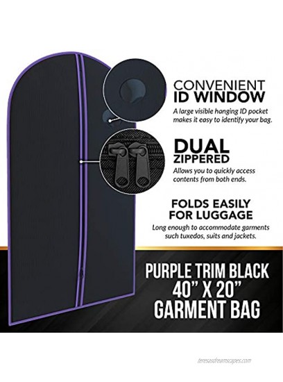 Suit Garment Travel Bags 3 Pack -Heavy Duty Lightweight -40x24 -By Your Bags