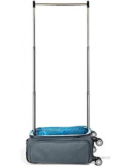 Travolution Travel Garment Rack Luggage Carry-on with Spinner Wheels Expandable Softside Rolling Upright Luggage Medium 22-Inch Gray