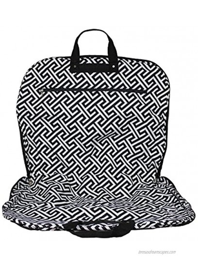 World Traveler 40-inch Hanging Garment Bag-Greek Key H Black White One Size