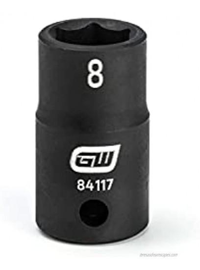 GEARWRENCH 1 4 Drive Standard Impact Metric Socket 8mm 6 Point 84117