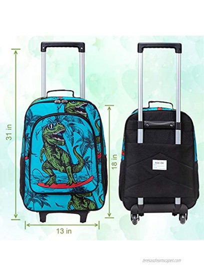 Kids Suitcase Rolling Luggage with Wheels for Boys Dinosaur