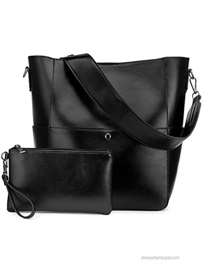 Bucket Bag Inner Zippered Pocket Soft Leather hobo purse for Women Wrist Wallet