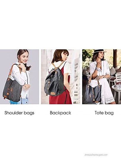 Canvas tote bag with zipper Shoulder bag with pockets canvas Purse Women purse