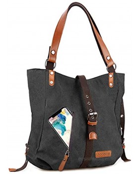 Canvas tote bag with zipper Shoulder bag with pockets canvas Purse Women purse