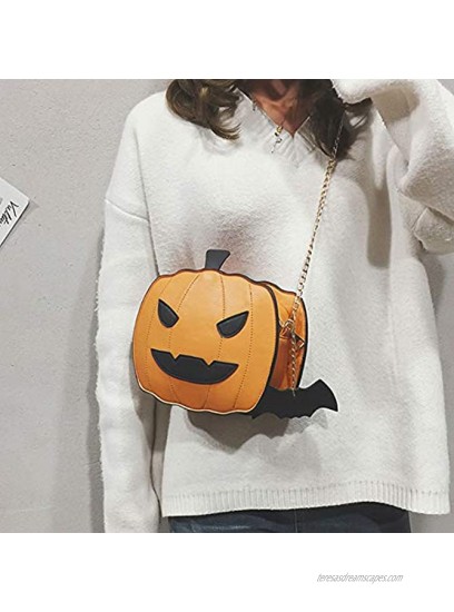 Halloween Pumpkin Crossbody Bags Women Pumpkin Handbag Novelty Devil Shoulder Chain Purse Little Devil Shoulder Messenger Bag