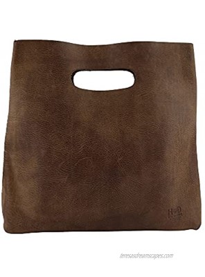 Hide & Drink Minimalist Handbag Handmade from Full Grain Leather and Sheepskin