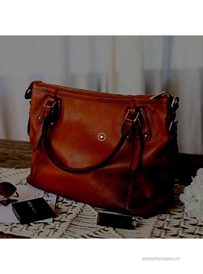 Kattee Women's Genuine Leather Handbags Shoulder Tote Top Handles Crossbody Bag Satchel Designer Purse