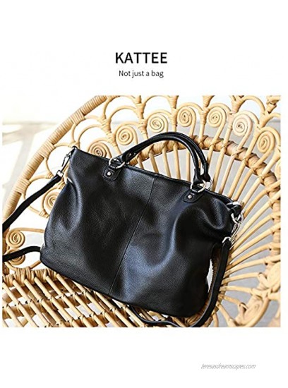 Kattee Women's Soft Genuine Leather Tote Bag Top Satchel Purses and Handbags