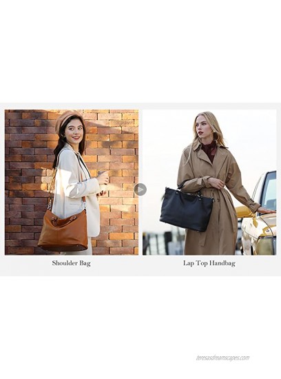 Kattee Women's Soft Genuine Leather Tote Bag Top Satchel Purses and Handbags