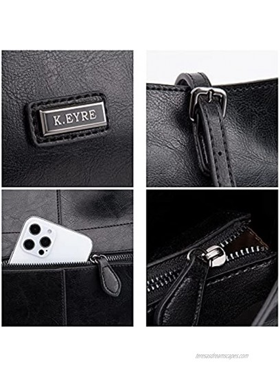K.EYRE Women's Soft Faux Leather Tote Bag Purse Handbags Wallet Tote Shoulder Bag Purse Large Capacity