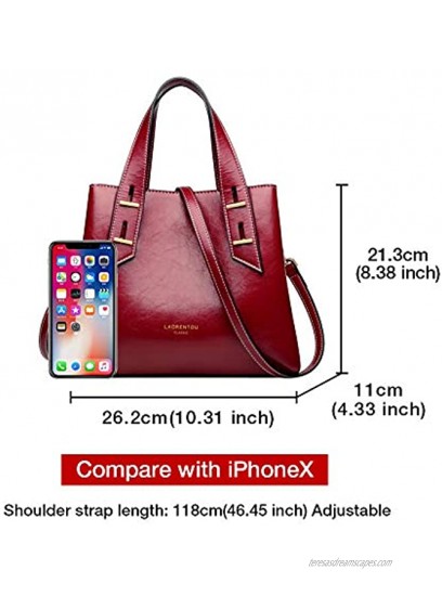 LAORENTOU Cow Leather Purses and Handbags for Women Crossbody Bags with Handle Ladies Satchel Shoulder Bags Mini Tote