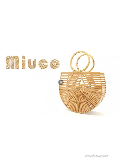 Miuco Womens Bamboo Handbags Handmade Purses Tote Bag