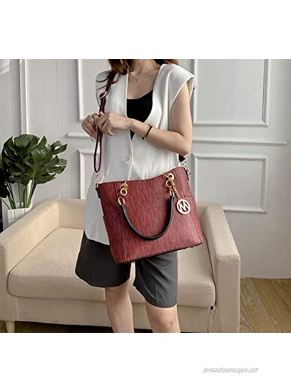 MKF Collection Shoulder Bag for Women PU Leather Pocketbook Top-Handle Crossbody Purse Tote Satchel Handbag