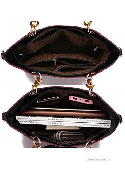 MKF Collection Shoulder Bag for Women PU Leather Pocketbook Top-Handle Crossbody Purse Tote Satchel Handbag