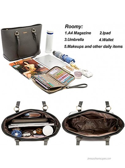 Purses and Wallet set for Women Work Tote Handbags Shoulder Bag Top Handle Totes Purse with matching Wallet