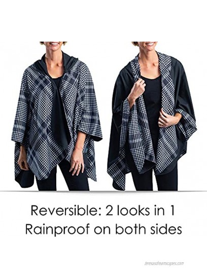 RainCaper Womens Rain Cape Poncho Coat Jacket with Hood Reversible Gorgeous Ultrasoft Choose your Color