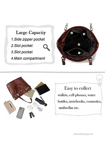 Satchel Bags For Women Leather Purses and Handbags 6 Set Ladies Purse and Wallet for Traveling
