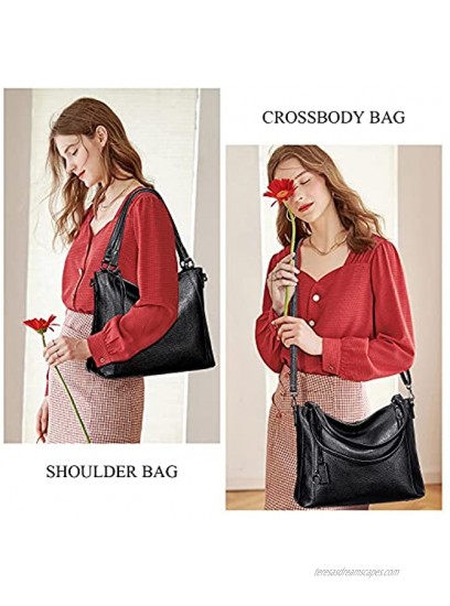 Soft Leather Handbags for Women Shoulder Hobo Bag Large Tote Crossbody Bag By OVER EARTH