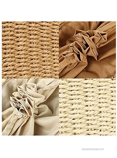 Straw Bags for Women Hand-woven Straw Small Hobo Bag Round Handle Ring Tote Retro Summer Beach Rattan bag