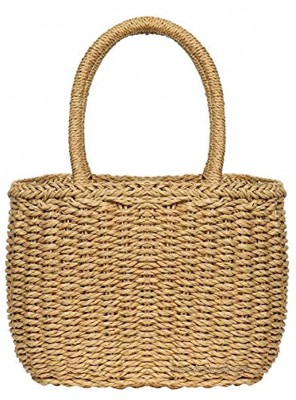 Straw Bags for Women Hand-woven Straw Small Hobo Bag Round Handle Ring Tote Retro Summer Beach Rattan bag
